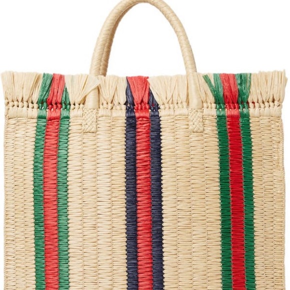 SOLD⛔️Authentic GUCCI STRAW LOGO LATGE TOTE/ REMOVABLE DRAWSTRING LARGE POUCH - Picture 5 of 16